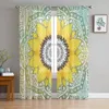 Curtain Sunflower Mandala Tulle Sheer Window Curtains For Living Room Bedroom Modern Voile Drapes Decoration