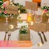 Frames 24 Pcs Rustic Wooden Table Number Holders Place Holder Stand Memo Clips And Kraft Cards Wood Picture Stands