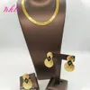 Hochzeit Schmucksets Schmucksets für Frauen Goldfarbe Kette Luxus Design Ohrringe Ring Äthiopisch Der neueste afrikanische Nigeria Schmuck Party 231101