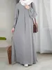 Roupas étnicas 2023 Ramadan Abayas para mulheres vestido de oração cor sólida robe femme muçulmano em torno do pescoço Médio Oriente Arábia Turquia