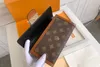 Projektant mody Portfer Luksusowe touphine torebki damskie portfele damskie wysokiej jakości litera kwiatowa szczupła karta kredytowa uchwyt na damskie metalowe worki na sprzęgło pieniężne z pudełkiem