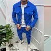 Mens Tracksuits Autumn and Winter Fashion Jacket Casual Pants Two Piece Set Hot Selling Wear Ny Trend Solid Color