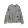 갤러리 Dept de la Splash Hand Drawn Letter 인쇄 남성 여성 로고 두께 후드 Hoody Pullover Sweatshirt Long Sleeve Jumper Tops Streetwear 2367 Fig.