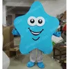 Kerstblauwe ster mascotte kostuums Halloween Fancy Party Dress unisex stripfiguur personage Carnival Xmas advertentiefeest buiten outfit