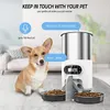 Alimentadores de tigelas para gatos ATUBAN Alimentador automático de aço inoxidável cronometrado dispensador de comida para cães para 2 animais de estimação com divisor de 2 vias 231031