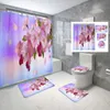 Zasłony prysznicowe Brzossy Blossom Zestaw zasłony prysznicowej PCS z nie poślizgowymi dywanikami Mata Spring Branch Flower Wodoodporna zasłona prysznicowa R231101