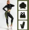 3PCS Seamless Tight Women Yoga Outfits Sport Fitness Women039s Tracksuit Long Sleeve Exercise Clothing Running Gym Suits Workou4446406