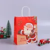 Noel Hediyesi Kraft Kağıt Çantası Karikatür Noel Alışveriş Partisi Hediye Şeker Ambalaj Elde Çanta