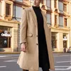 Men's Wool Blends Men's Long Trench Coat Wool Coat British Style Charm Long Coat Woolen Coat Autumn and Winter Musthave Men's Long Pocket Coat Fu 231101