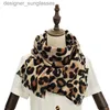 Scarves Thick Cashmere Scarf For Women Leopard Print Tippet Pashmina Shl And Wr Design Luxury Brand Blanket Stole Bufanda EcharpeL231101