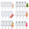 Siliconen ijsvorm 4 holes Popsicle Cube Maker Mold Chocolate Tray Keukengadgets Dineer Bar Home Garden Bakgereedschap