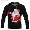 Męskie bluzy bluzy 3D Święty Mikołaj Bluzy dla mężczyzn kreskówek bluzy bluzy dla kobiet zabawne kota ponadwymiarowe pullover x'mas Y2K ubranie L231101