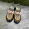 Chaussures décontractées de luxe mocassins à semelle crantée avec boucles de mors femmes mocassins décontractés en cuir de veau chaussure semelles épaisses femmes dame fille designer cuir polyvalent EUR 35-40