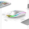 Mouse Mouse wireless Bluetooth 5.2 con batteria ricaricabile mini mouse USB RGB 1600 DPI da 2,4 GHz adatta per laptop tablet MacBook 231101