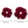 Scrunchie de terciopelo de gran tamaño, bandas elásticas para el cabello con perlas elegantes, diadema para mujer, coleteros, lazos para el cabello, accesorios para el cabello tipo cuerda