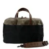 Utomhusväskor Hlurker Waxed tygpåse Single Axel Bagage Handläderhandtag Travelbebyggande handväska