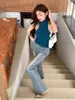 Women's Jeans Real Time Filming Of 2023 Autumn Outfit Vintage With High Waist And Micro Horn Tight Fitting Slim Pants For Women