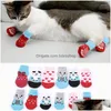 Dog Apparel Dog Apparel Size L M S Pet Cat Socks Traction Control For Indoor Wear Clothing Drop Delivery Dhgyo