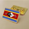 Party Swaziland Bandle Pin 2.5*1,5 cm de zinco de zinco PVC revestido de ouro revestido de ouro Medalhão retangular