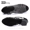 Dance Shoes Square Dance Shoes For Women Ballroom Shoes Girls Latin Dance Shoes Salsa Shoes Rhinestone Slip on Soft Female JuseDanc 231101