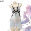 Ani New Women Mermaid Series Uniform Cosplay Carnival Pool Party Sea Princess Blings Shiny Scales Dress Outfits Set Costumes cosplay