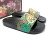 2023 slippers slides black floral Strawberry print web rubber slide Canvas green flowers Sandal Summer Flat Slipper platform sandals famous designer women