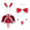 Ani 2022 Winter Mädchen Bunny Ohr Mit Kapuze Schal Pelzigen Bikini Uniform Weihnachten Santa Claus Frauen Plüsch Unterwäsche Cosplay Kostüme