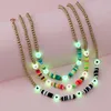 Chains 3Pcs/set Luminous Acrylic Bead Necklace Gold Beads Chain Necklaces For Teens Kids Girls Jewelry Set GiftChains