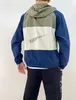 Men Spring 2023 Retro Contrast Woven Windproof Hooded Jacket Sportswear Coats