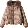 Women's Vests 2023 Winter Fur Large Collar Down Coat Short Fashion Thickened White Duck Jackets 231031