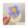 Bandeaux Candy-Color Peluche Floret Cravate à cheveux pour filles Bande de caoutchouc Ponytail Scrunchie High Stretch Sweet Hairband Accessoires Drop Deli Dhtlu