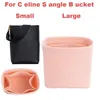 För C ELINE Sangle Bucket 3mm Premium Felt Insert Bag Organizer Makeup Handväska Shaper Travel Inner Purse Cosmetic Bags Cases1893