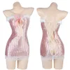 Ani Sweet Candy Girl Pink Bling Shiny Bunny Dress Unifrom Donna Top a tubo cavo Camicia da notte pelosa Abiti Costumi Cosplay cosplay