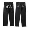 2023 Designer Ropa Men's Jeans Dog Print Streetwear Men Hip Hop Baggy Jeans Pants Y2K kläder rakt Löst goth denim Trous2553