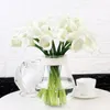 Decorative Flowers & Wreaths 1Pcs Artificial Calla Arrange Wedding Home Table With Vase Decor Fake Plants Present Bouquet Beautiful Silk