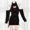 Ani Anime Sweet Girl Halter Dos Nu Tricoté Pull Robe Uniforme Costume Amour Creux Oreilles De Lapin Chemise De Nuit Pamas Cosplay cosplay
