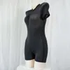 Ani 2022 verão menina preto esportes maiô de uma peça feminino duplo zíper bodysuit roupas de banho trajes cosplay