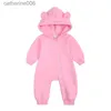 Комбинезоны Детская зимняя одежда Комбинезон с медведем для новорожденных для девочек от 0 до 6, 12, 18, 24 месяцев, детские комбинезоны, хлопковая одежда для мальчиков, бодиL231101