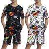 Męskie dresy śmieszne 3D kreskówka drukują męskie szorty T-shirt Suit 2022 Summer męski sportowy odzież 2PC Zestaw Hip Hop Tee Top Streetwear Men Ubranie W0322