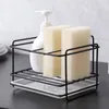 Kitchen Storage Sponge Holder Soap Drain Rack Sink Organizer Rag Dishcloth Brush Bathroom Iron Shelf