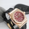 Wristwatches Hruodland Men's Bronze Dive Watch Red Dial Sapphire Glass Miyota 9015 Automatic Movement Rubber Strap 20Bar Water Resistant