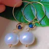 Dangle Earrings Fashion White Pearl Lapis Lazuli Beads Eardrop 18k Gold Classic Lucky Wedding CARNIVAL Halloween Party Freshwater