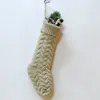 Christmas Decorations 18" Stocking Large Capacity Knitted Wool Xmas Hanging Ornament Home Party Year 2023 Decoration