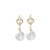 Dangle Earrings 14K Gold Jewelry Real Pearl Drop Earring Women Aros Mujer Oreja Orecchini Bizuteria Gemstone 14 K Yellow Garnet Box