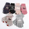 Vintage Navidad ciervos guantes de punto mujeres espesar guantes de pantalla táctil invierno cálido nieve alce dedo completo mitones regalo de Navidad Luvas276W