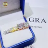 Regalo bling a prezzo di fabbrica per perno in argento sterling 925 con taglio Asscher Vvs Moissanite