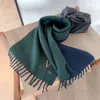 Echarpe Designer Scarf Solid Color Brodery Scarfs Cashmere Autumn and Winter Women Warm Män bekväma toscarf