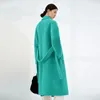 Women's Wool Blends High-end 100% Alpaca Wool Coat Women Camel Winter Warm Long Black Coat Orange Fashion Casual Classic Lace-up 231031