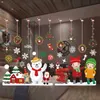 Muurstickers Kerst Raam Vrolijk Decoraties voor Huis 2023 Sticker Kinderkamer Jaar Decoratie 2024 231101