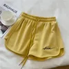 Shorts de corrida esportes feminino verão cintura alta solta casual calças largas adolescente